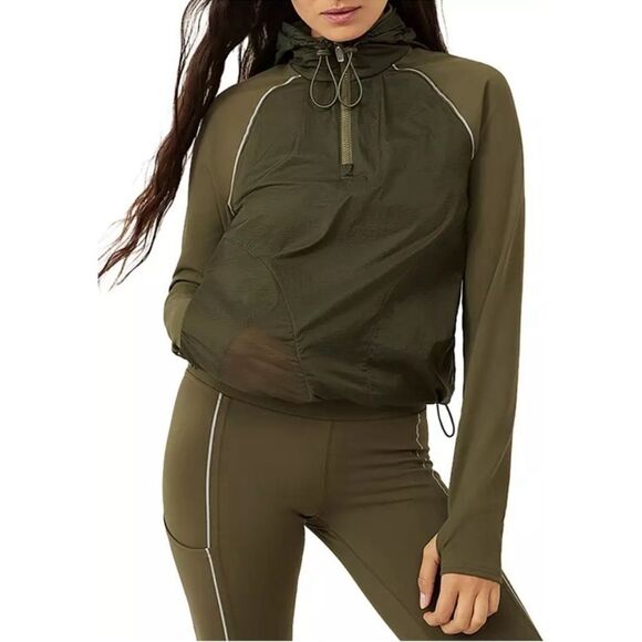 Outdoor Voices Tops - Outdoor Voices Frostknit Pullover Hoodie in Olive Green NEW Size Small